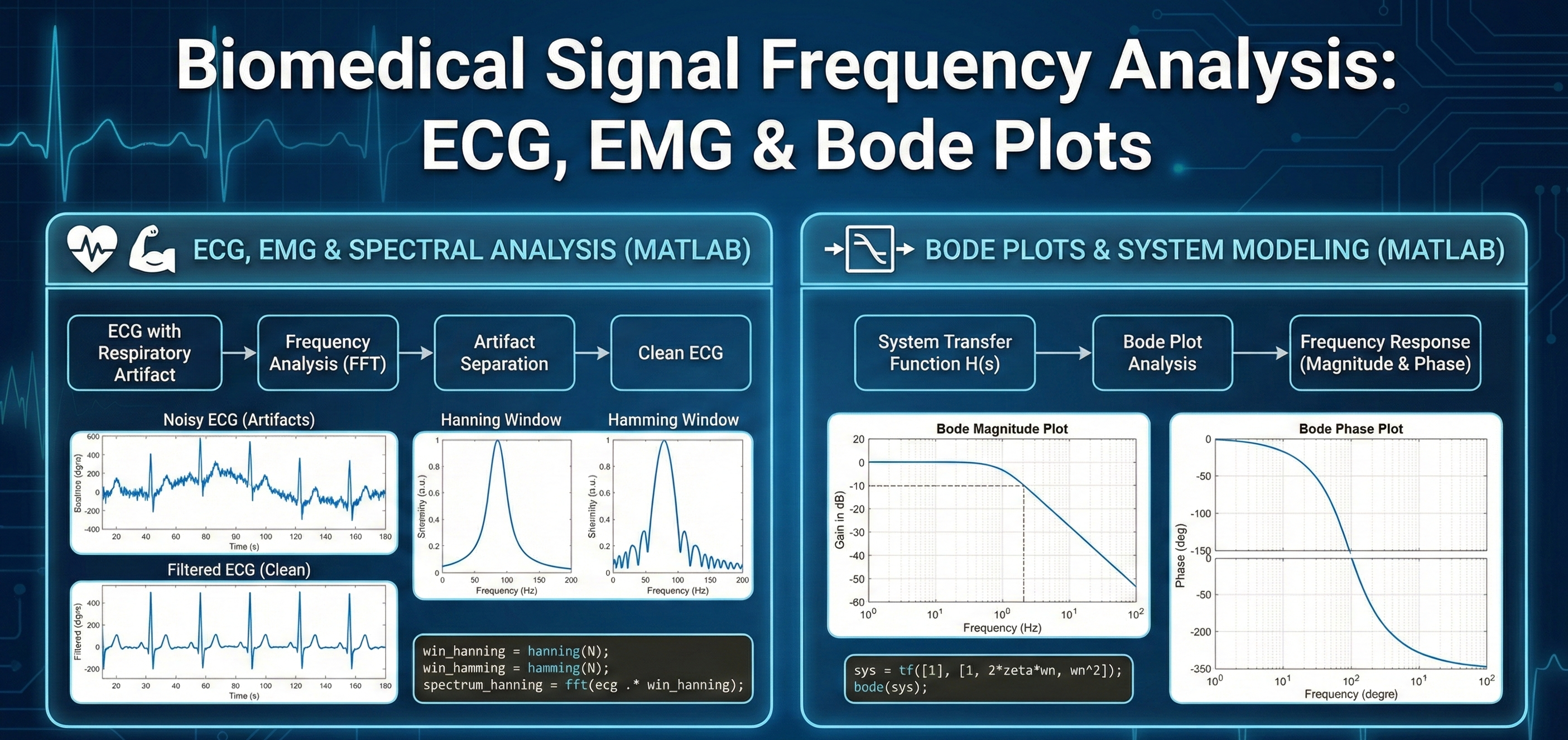 Biomedical Signal Frequency Analysis: ECG, EMG & Bode Plots - Homework Answer and Solution